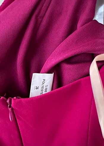 Mor V Yakalı Uzun Abiye Elbise - Görsel 4