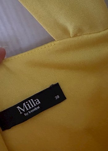 Sarı V Yakalı Uzun Abiye Elbise - Görsel 4