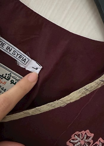 Bordo Nakışlı Uzun Bohem Elbise - Görsel 3