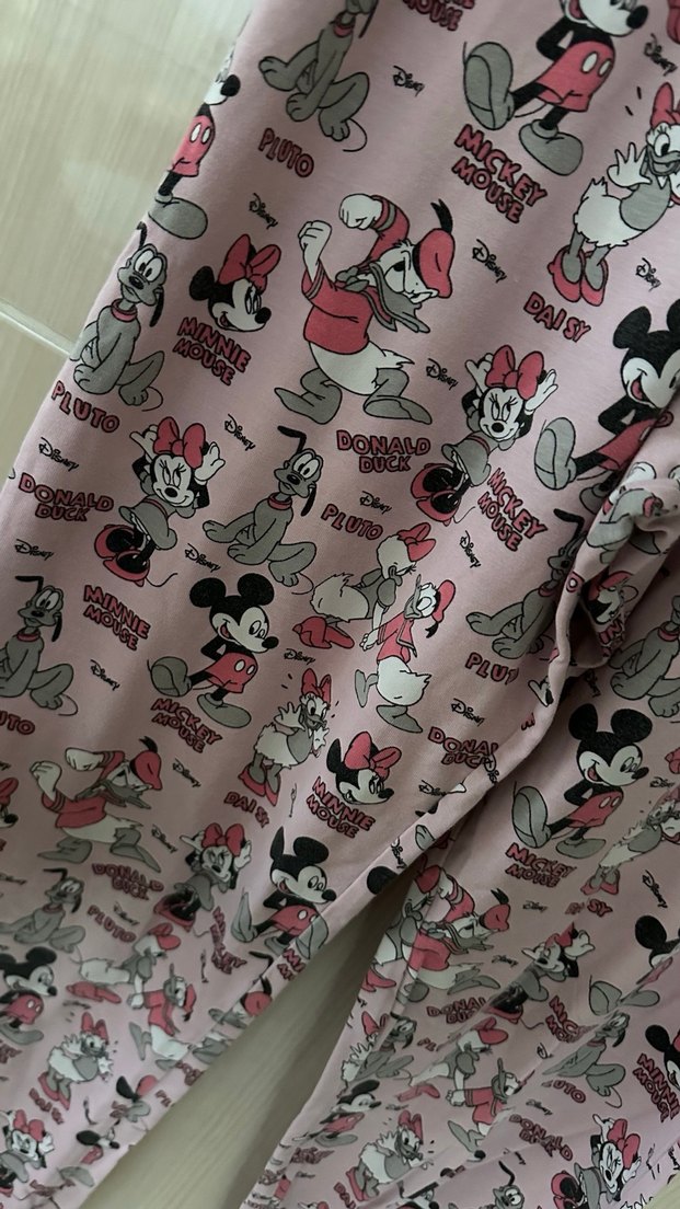 Kız Çocuk Pembe Baskılı Rahat Pantolon - Görsel 2