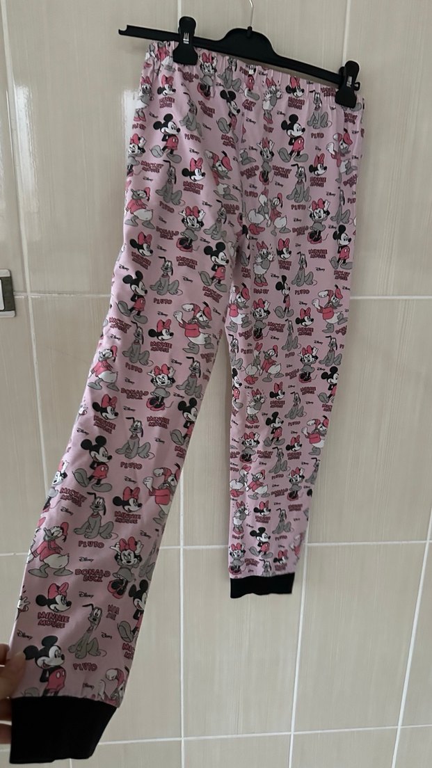 Kız Çocuk Pembe Baskılı Rahat Pantolon - Görsel 3