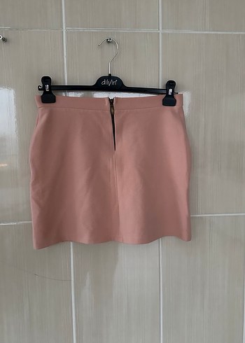 Pembe Mini Düz Kesim Etek - Görsel 2