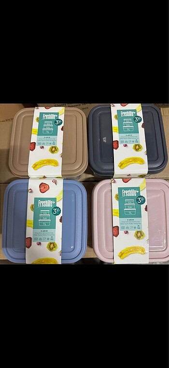 Classy Kare Sığ Saklama Kabı 3 li set