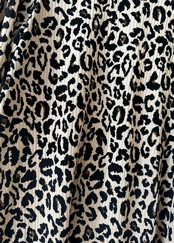 Leopar Desenli Kadın Pilili Tulum