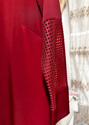 Bordo Uzun Kollu Midi Tunik 2 parça 38.42 uyumlu - Görsel 3