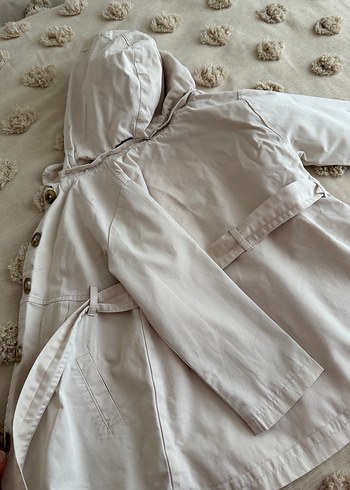 Düğmeli Kapüşonlu trençkot - Görsel 3