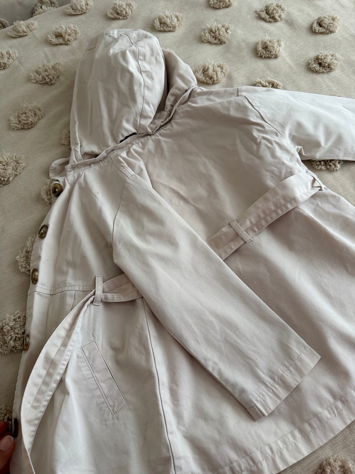 Düğmeli Kapüşonlu trençkot - Görsel 3