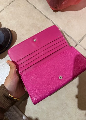 Parlak Pembe Fermuarlı Kadın Portföy Cüzdan - Görsel 3