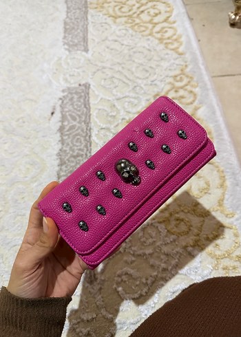 Parlak Pembe Fermuarlı Kadın Portföy Cüzdan - Görsel 2