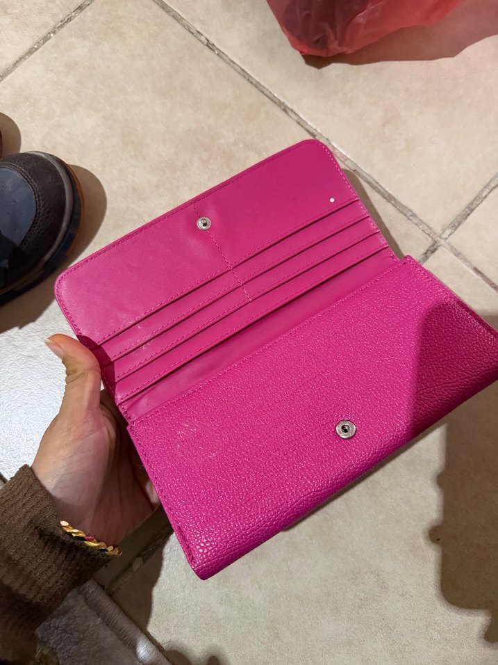 Parlak Pembe Fermuarlı Kadın Portföy Cüzdan - Görsel 3