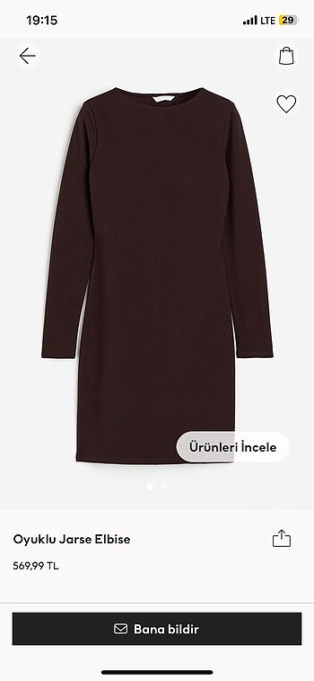 xs Beden bordo Renk H&M elbise