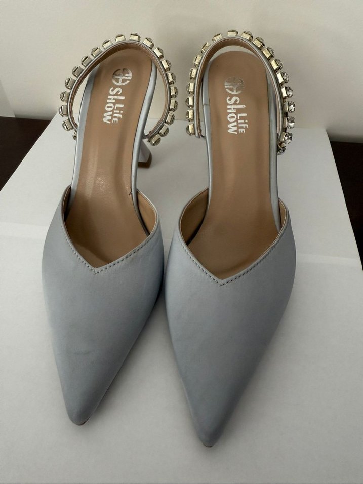 Diger Beyaz İncili Stiletto Kadın Ayakkabı - Görsel 2