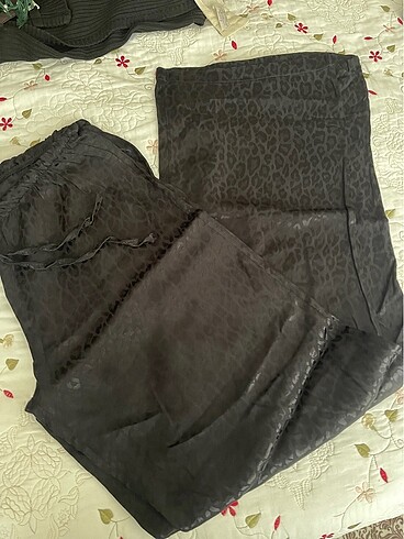 Leopar desen Yazlık bol paça pantalon