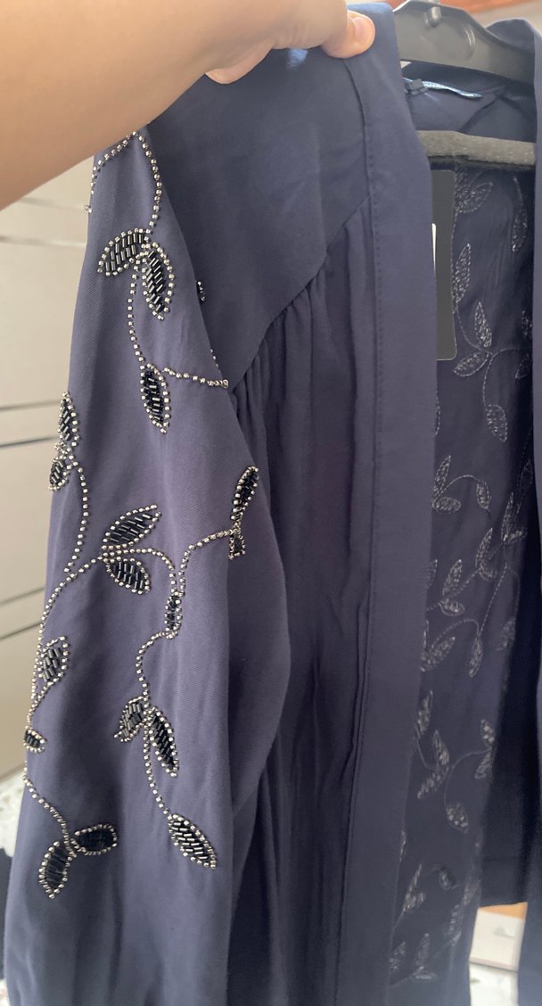 Boncuk İşlemeli lacivert kimono - Görsel 4