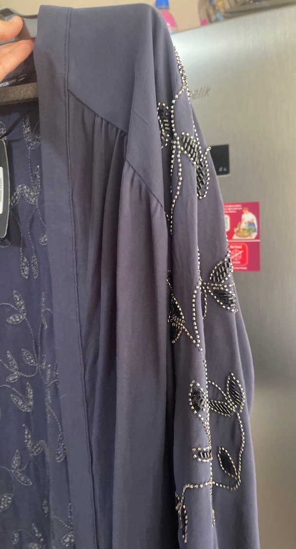 Boncuk İşlemeli lacivert kimono - Görsel 2