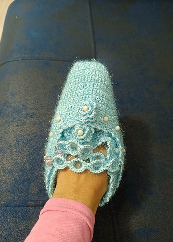 Nakışlı Turkuaz  Patik - Görsel 3