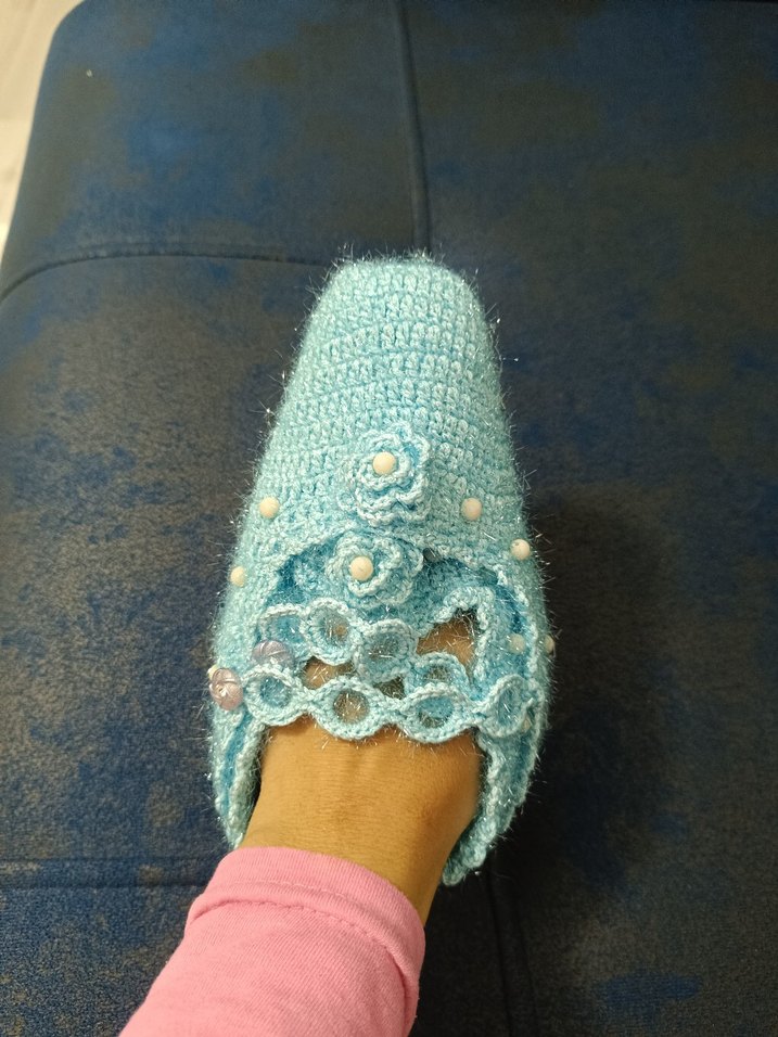 Nakışlı Turkuaz  Patik - Görsel 3