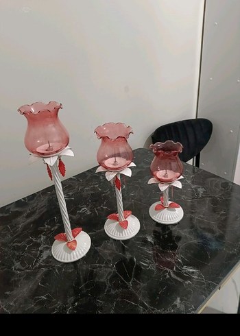  Beden Koyu Pembe Cam Mumluk Seti