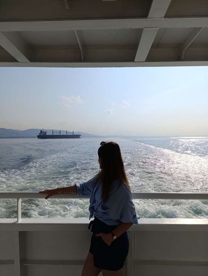 Navy Renkli Bol Kesim Keten Hamile Şortu - Görsel 3