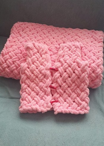 Bordo Nakışlı Renkli Battaniye - Görsel 12