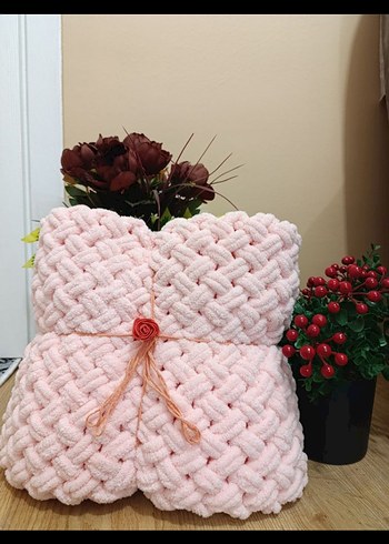 Bordo Nakışlı Renkli Battaniye - Görsel 14