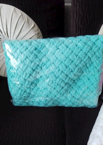 Bordo Nakışlı Renkli Battaniye - Görsel 5