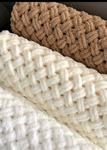 Çocuklar için Nakışlı Pastel Örgü Battaniye - Görsel 3