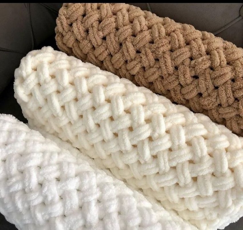 Çocuklar için Nakışlı Pastel Örgü Battaniye - Görsel 3