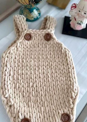 Mavi Örgü Bebek Tulumu - Görsel 3