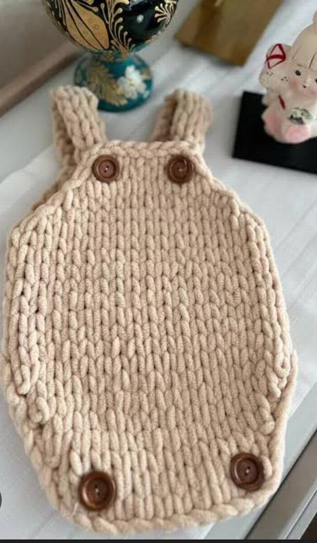 Mavi Örgü Bebek Tulumu - Görsel 4