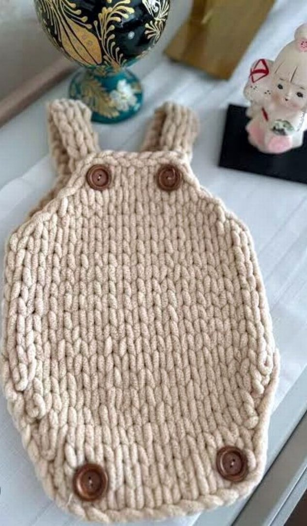 Mavi Örgü Bebek Tulumu - Görsel 3