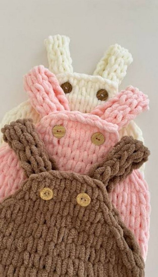 Mavi Örgü Bebek Tulumu - Görsel 2