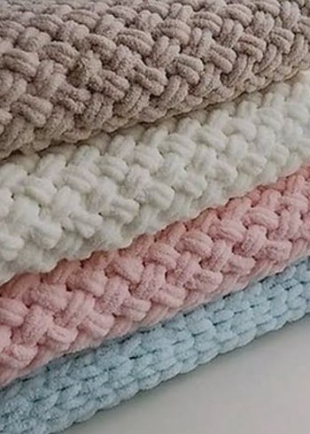 Renkli Sarı Çocuk Örgü Battaniye - Görsel 4