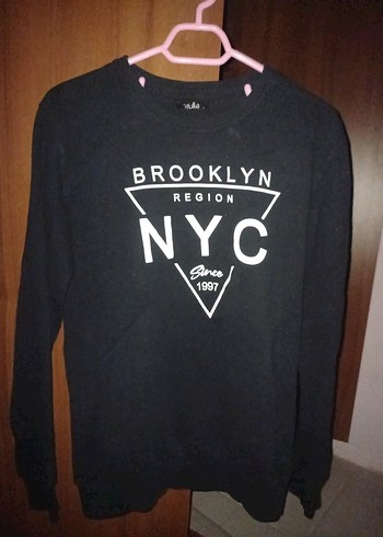 Diğer Siyah Brooklyn Baskılı Kadın Sweatshirt