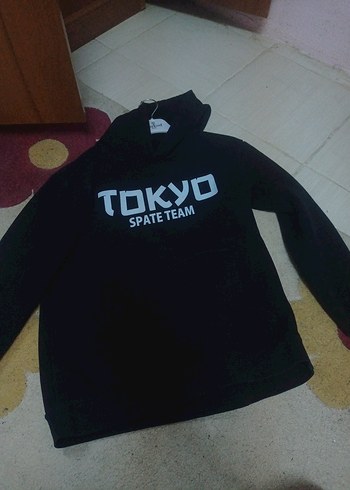 LC Waikiki kadın 3 iplik Kapüşonlu Siyah Sweatshirt