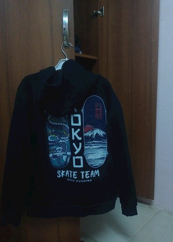 s Beden siyah Renk kadın 3 iplik Kapüşonlu Siyah Sweatshirt