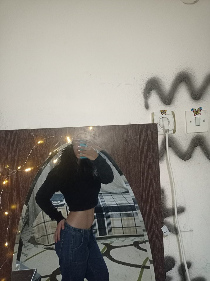 mavi düşük bel pantolon - Görsel 2