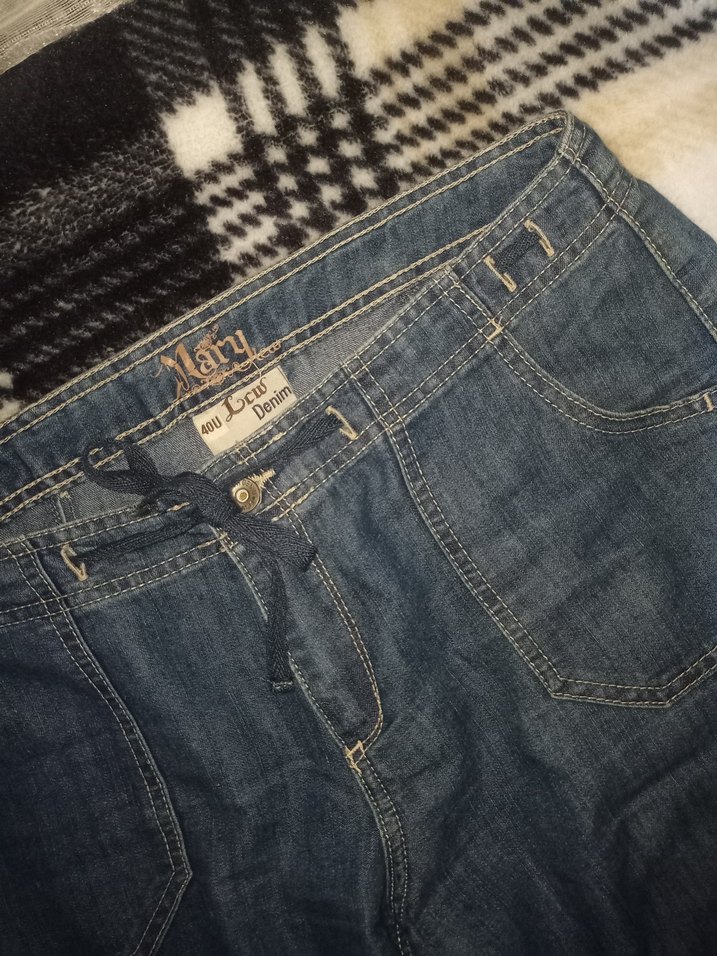 mavi düşük bel pantolon - Görsel 3