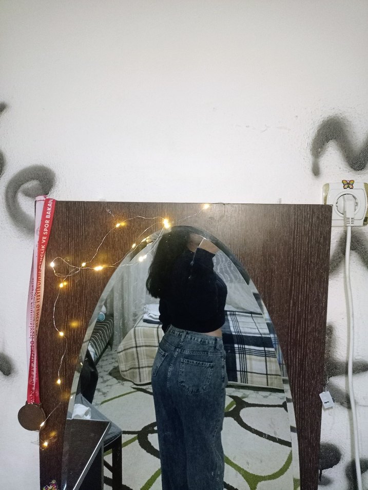 mavi baggy kot pantolon - Görsel 2