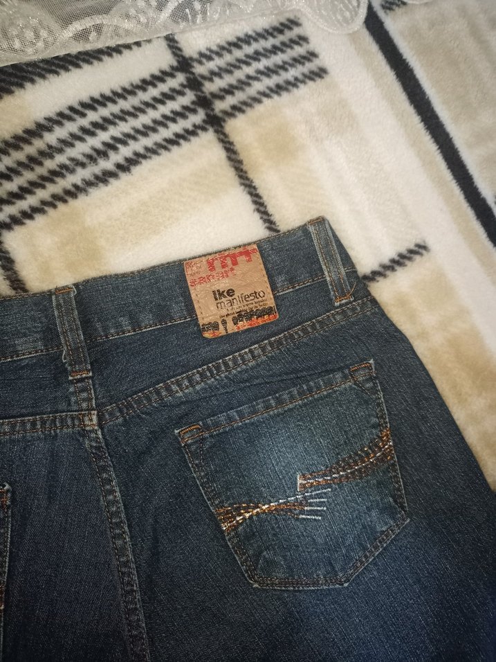 mavi düşük bel pantolon - Görsel 4