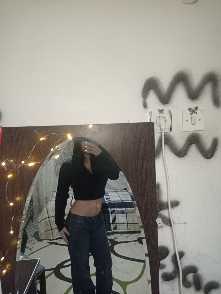 mavi düşük bel pantolon - Görsel 2