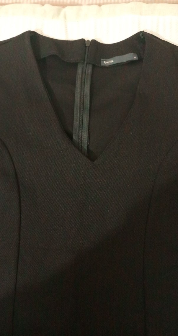 Batik - Düz Siyah Kadın Kumaş Elbise - Görsel 2