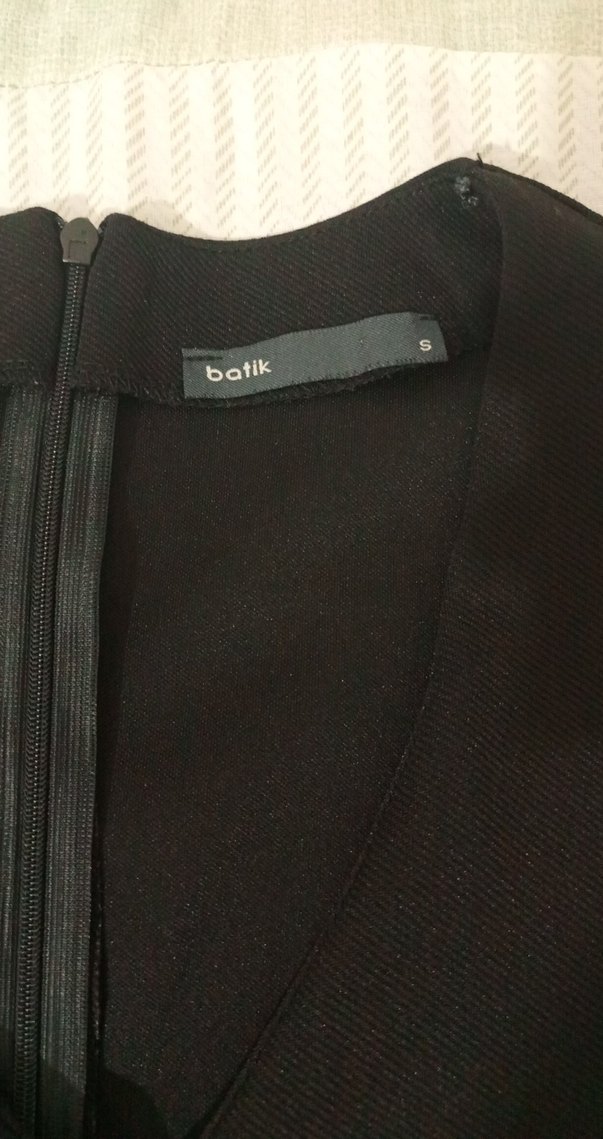 Batik - Düz Siyah Kadın Kumaş Elbise - Görsel 3