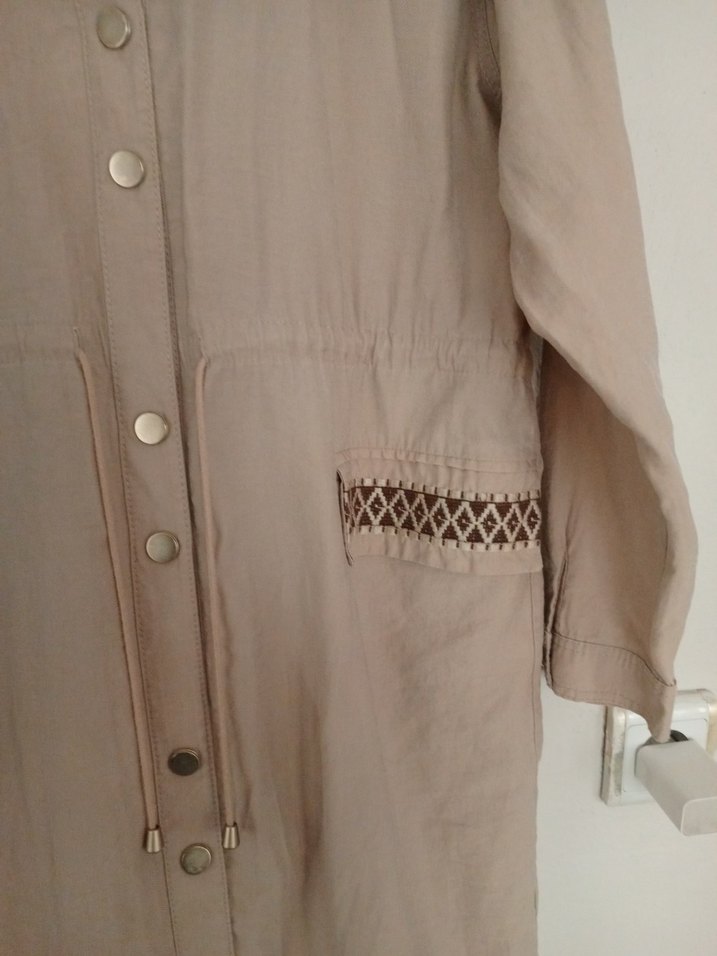 Armine - Bej Uzun Keten Kadın Dışlık - Görsel 4