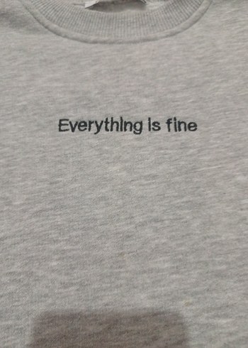 Gri Yazılı Kadın Sweatshirt - Görsel 2