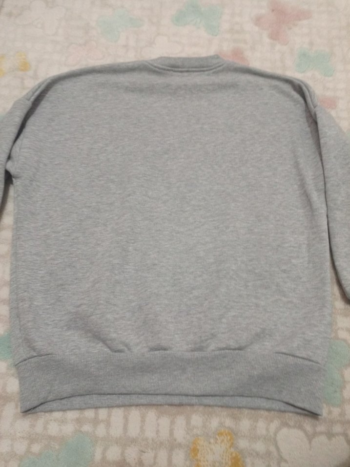 Gri Yazılı Kadın Sweatshirt - Görsel 3