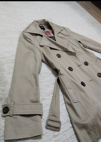 Koton - Düğmeli Bej Kadın Trençkot - Görsel 2