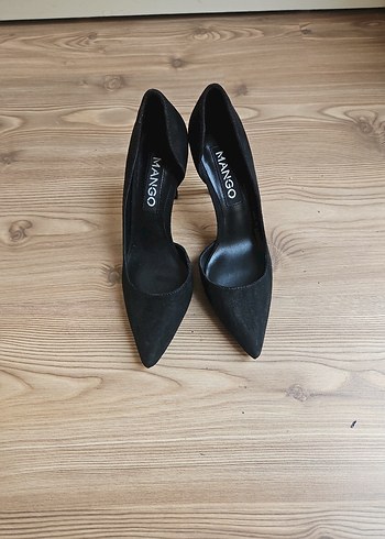 Mango Siyah Süet Stiletto Kadın Ayakkabı