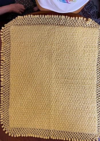 Sarı renk el örmesi Örgü Battaniye - Görsel 3