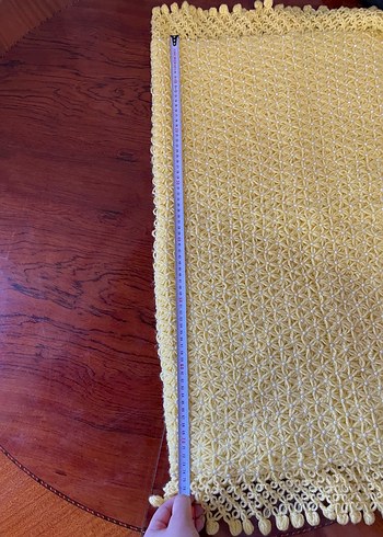 Sarı renk el örmesi Örgü Battaniye - Görsel 6